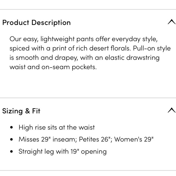 Coldwater Creek Women Plus 1X Terra Haven Pant Cinnamon Floral Pull On Wide Leg - Picture 10 of 11